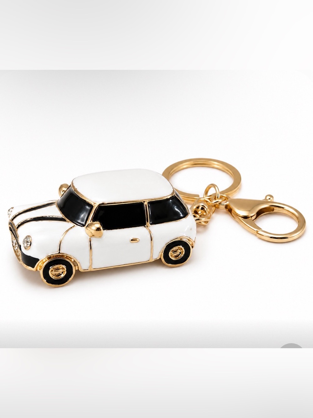 NEW White Car Keychain/Bag Charm